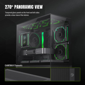 Кутия за компютър Gamemax Case EATX - Vista 2 MB - 3 x 120 mm Addressable RGB
