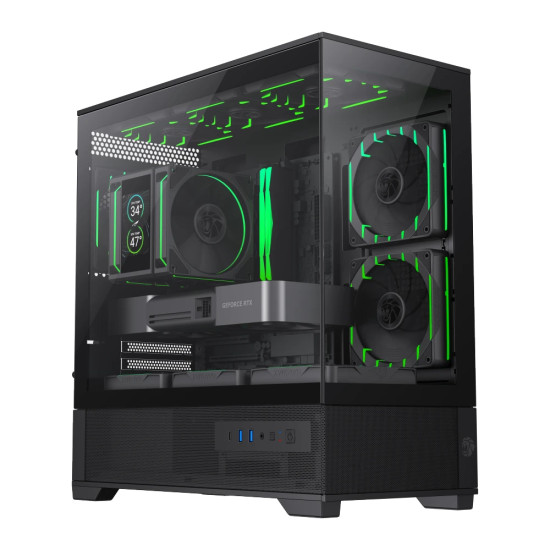 Кутия за компютър Gamemax Case EATX - Vista 2 MB - 3 x 120 mm Addressable RGB