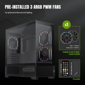 Кутия за компютър Gamemax Case EATX - Vista 2 MB - 3 x 120 mm Addressable RGB