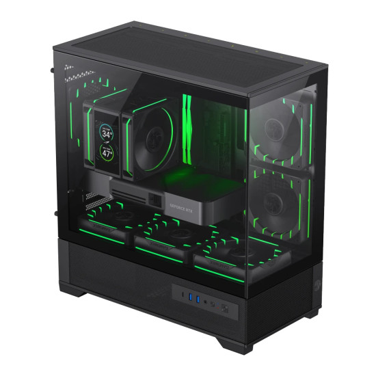 Кутия за компютър Gamemax Case EATX - Vista 2 MB - 3 x 120 mm Addressable RGB