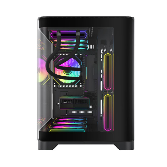 Кутия за компютър GameMax HYPE-M BK, Micro ATX, Tempered Glass, ARGB, Black