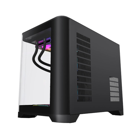 Кутия за компютър GameMax HYPE-M BK, Micro ATX, Tempered Glass, ARGB, Black