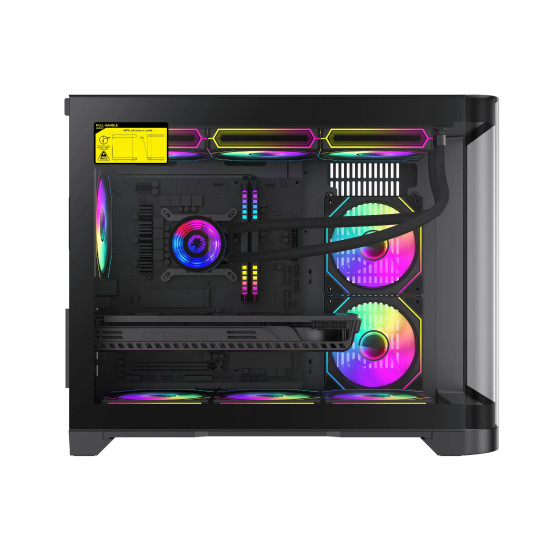 Кутия за компютър GameMax HYPE-M BK, Micro ATX, Tempered Glass, ARGB, Black