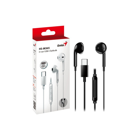 Слушалки Genius In-ear Earbuds HS-M365 - USB-C, Black
