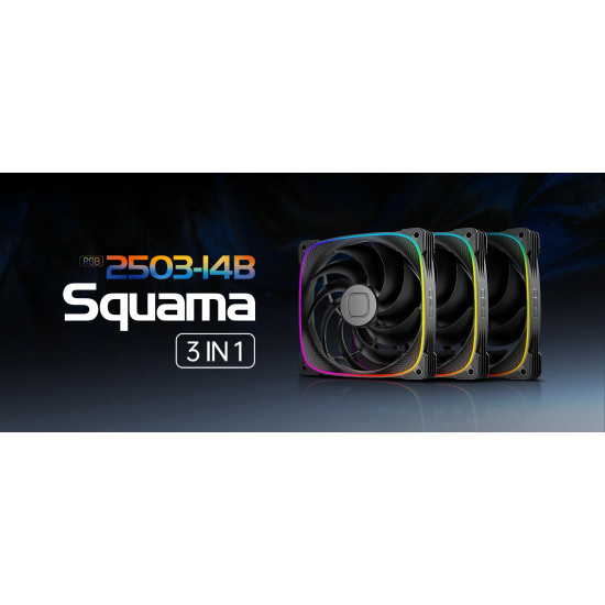 Комплект вентилатори Geometric Future Fan Pack 3-in-1 140 mm - Squama 2503B-14 Black