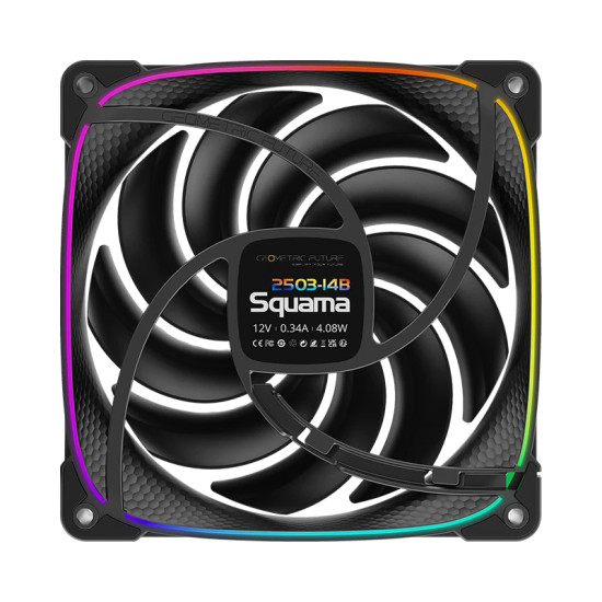 Комплект вентилатори Geometric Future Fan Pack 3-in-1 140 mm - Squama 2503B-14 Black