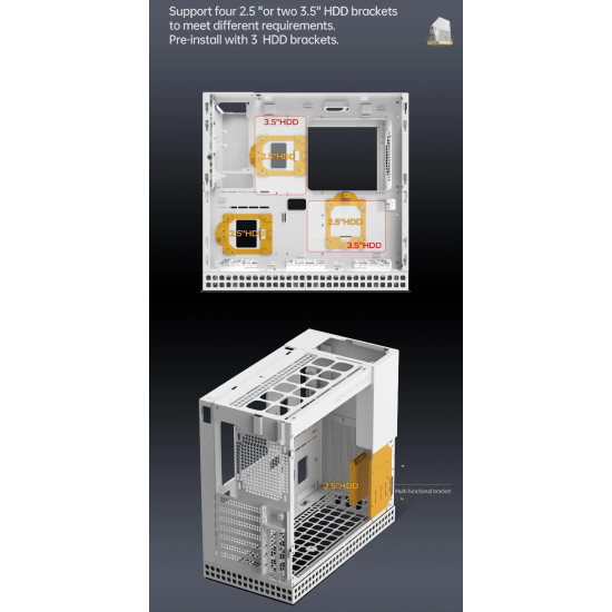 Кутия за компютър Geometric Future Case EATX - Model 4 King Arthur White