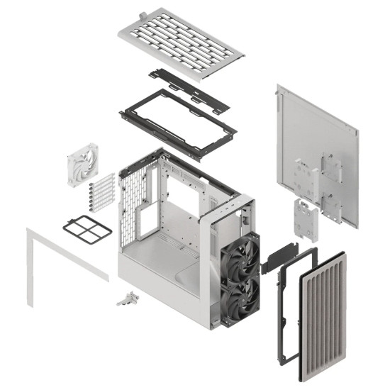 Кутия за компютър HAVN Case E-ATX - BF 360 Flow, White