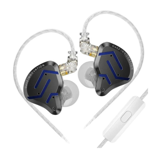 Слушалки KZ Hi-Fi In-Ear-Monitors - ZSN PRO 2 Midnight Black (Limited version), Mic