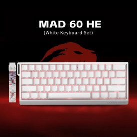 Клавиатура Madlions Professional Gaming Mechanical Keyboard MAD 60 HE RGB - 1K, Magnetic Amber Pro Switches - White