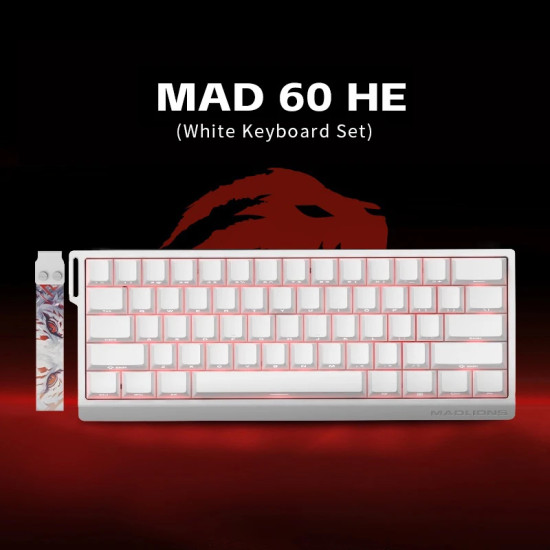 Клавиатура Madlions Professional Gaming Mechanical Keyboard MAD 60 HE RGB - 1K, Magnetic Amber Pro Switches - White
