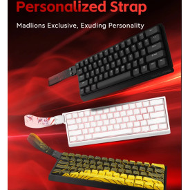 Клавиатура Madlions Professional Gaming Mechanical Keyboard MAD 60 HE RGB - 1K, Magnetic Amber Pro Switches - White