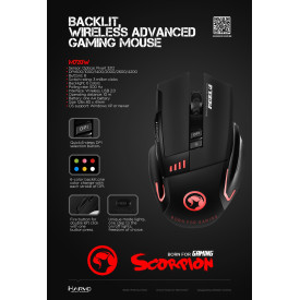 Безжична мишка Marvo Gaming Mouse WIRELESS M720W - 4800dpi, 500Hz - MARVO-M720W