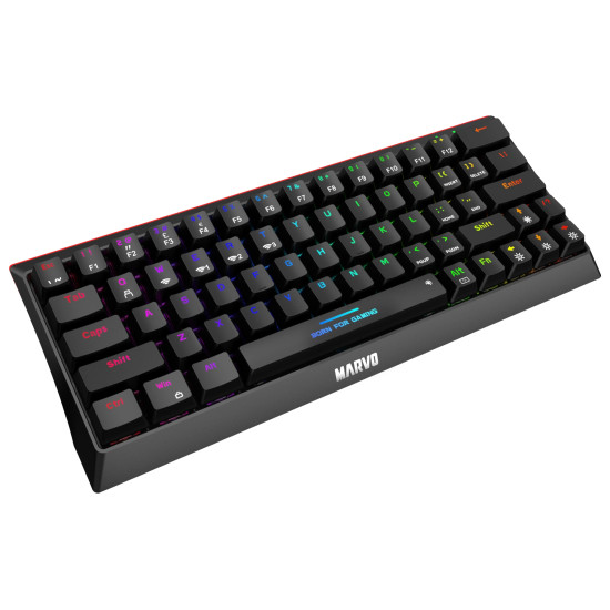 Безжична клавиатура Marvo Wireless Gaming Mechanical keyboard Hecate 61WR Black - KG962W-R - Bluetooth 5.0, 63 keys