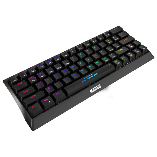 Безжична клавиатура Marvo Wireless Gaming Mechanical keyboard Hecate 61WR Black - KG962W-R - Bluetooth 5.0, 63 keys