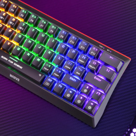 Безжична клавиатура Marvo Wireless Gaming Mechanical keyboard Hecate 61WR Black - KG962W-R - Bluetooth 5.0, 63 keys