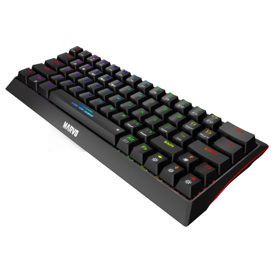 Безжична клавиатура Marvo Wireless Gaming Mechanical keyboard Hecate 61WR Black - KG962W-R - Bluetooth 5.0, 63 keys
