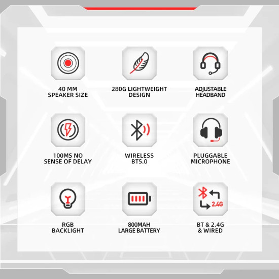 Безжични слушалки Marvo Gaming Headphones Monka Echo HG9069W - Bluetooth, 2.4G