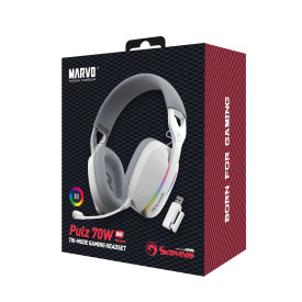 Безжични слушалки Marvo Gaming Headphones Pulz 70W WH - Bluetooth, 2.4G - MARVO-HG9086W-WH