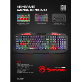 Клавиатура Marvo Gaming Keyboard 112 keys - K602 - Rainbow backlight
