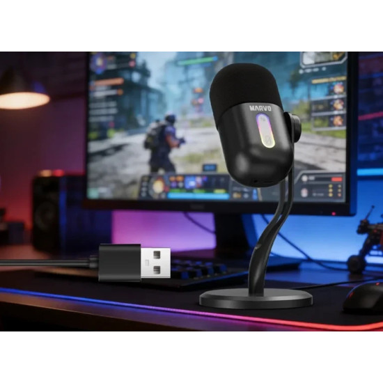 Микрофон Marvo Gaming USB Microphone - Blast 50 MIC-08 Black - USB, RGB