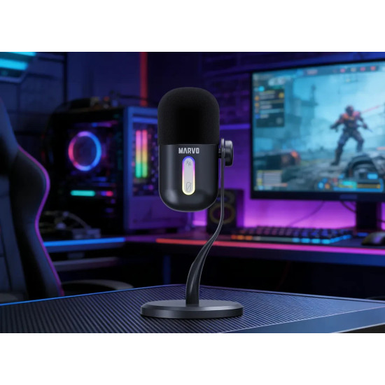 Микрофон Marvo Gaming USB Microphone - Blast 50 MIC-08 Black - USB, RGB