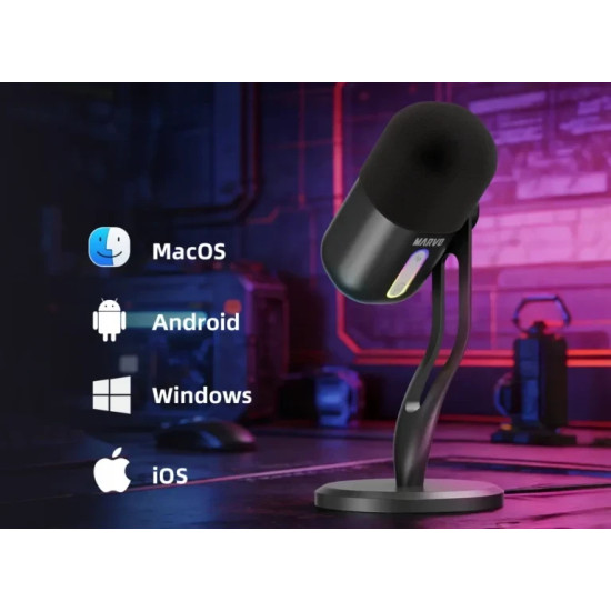 Микрофон Marvo Gaming USB Microphone - Blast 50 MIC-08 Black - USB, RGB