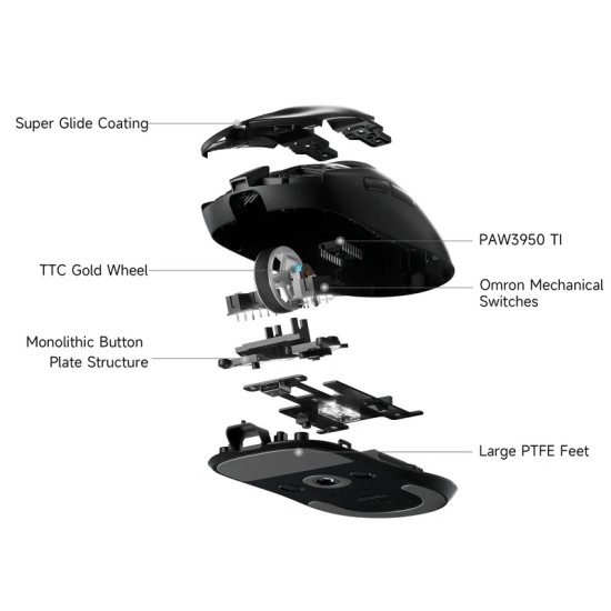 Мишка MCHOSE A7 V2 Ultra Black - Wireless Gaming Mouse - Dual 8K, Omron Mechanical
