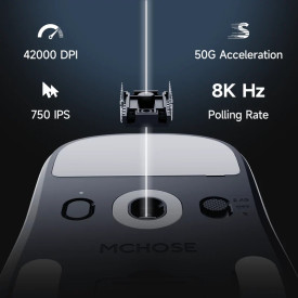 Мишка MCHOSE A7 V2 Ultra Black - Wireless Gaming Mouse - Dual 8K, Omron Mechanical