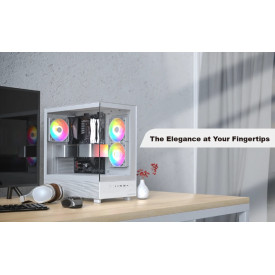 Кутия за компютър Montech Case ATX - XR (W) - 3 x 120 mm ARGB Fans, USB-C, White