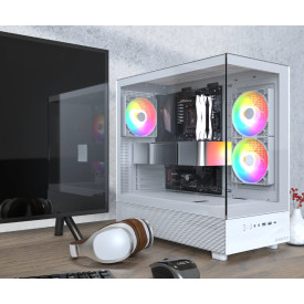 Кутия за компютър Montech Case ATX - XR (W) - 3 x 120 mm ARGB Fans, USB-C, White