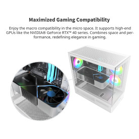 Кутия за компютър Montech Case ATX - XR (W) - 3 x 120 mm ARGB Fans, USB-C, White