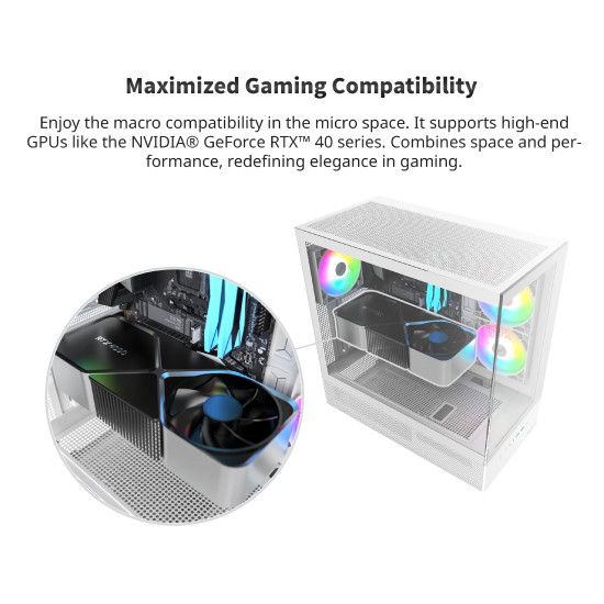 Кутия за компютър Montech Case ATX - XR (W) - 3 x 120 mm ARGB Fans, USB-C, White