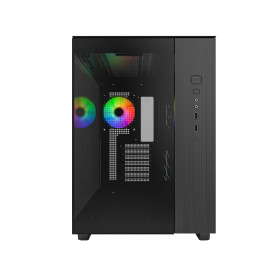 Кутия за компютър Montech KING 65 Pro, Dual Chamber Mid-tower Case, 3 ARGB Fans, Black