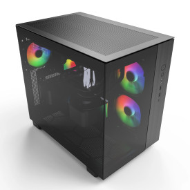 Кутия за компютър Montech KING 65 Pro, Dual Chamber Mid-tower Case, 3 ARGB Fans, Black