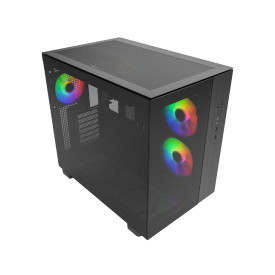 Кутия за компютър Montech KING 65 Pro, Dual Chamber Mid-tower Case, 3 ARGB Fans, Black