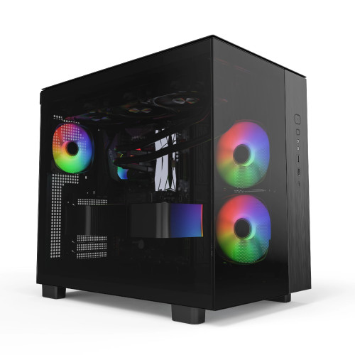 Кутия за компютър Montech KING 65 Pro, Dual Chamber Mid-tower Case, 3 ARGB Fans, Black