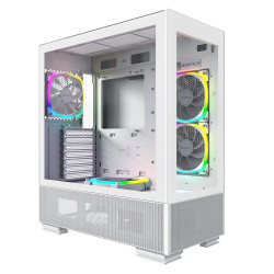 Кутия за компютър Montech SKY TWO, Mid-tower Case, TG, 4x120mm ARGB Fans, White