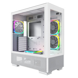 Кутия за компютър Montech SKY TWO, Mid-tower Case, TG, 4x120mm ARGB Fans, White