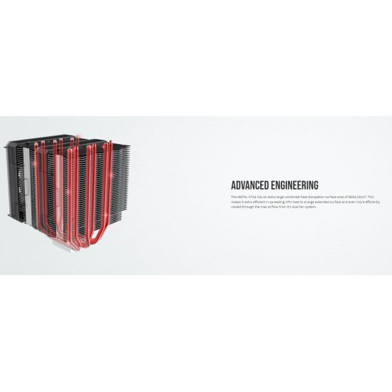 Охладител за процесор Montech METAL DT24 BASE, CPU Cooler, 270W TDP, Dual Tower