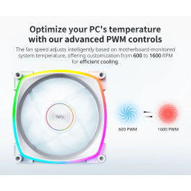 Вентилатор Montech AX140 PWM, Fan 140mm, ARGB, White