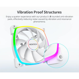 Вентилатор Montech AX140 PWM, Fan 140mm, ARGB, White