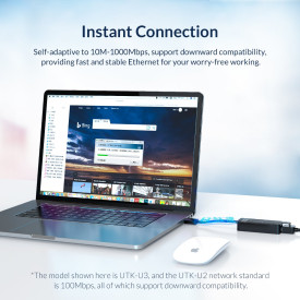Адаптер Orico USB3.0 to LAN Gigabit 1000Mbps black - UTK-U3