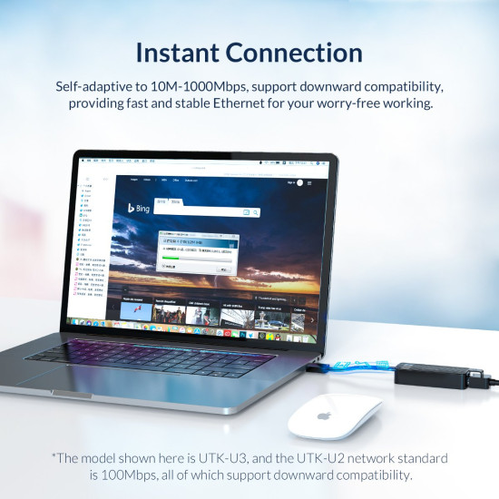Адаптер Orico USB3.0 to LAN Gigabit 1000Mbps black - UTK-U3