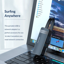 Адаптер Orico USB3.0 to LAN Gigabit 1000Mbps black - UTK-U3