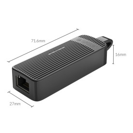 Адаптер Orico USB3.0 to LAN Gigabit 1000Mbps black - UTK-U3