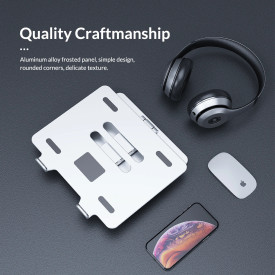 Поставка за лаптоп Orico Laptop Stand - Aluminum, 2 x USB3.0, Card Reader, up to 15.6" - LST-2AS-SV
