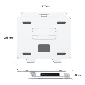 Поставка за лаптоп Orico Laptop Stand - Aluminum, 2 x USB3.0, Card Reader, up to 15.6" - LST-2AS-SV