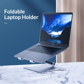 Поставка за лаптоп Orico Laptop Stand - Aluminum, 2 x USB3.0, Card Reader, up to 15.6" - LST-2AS-SV