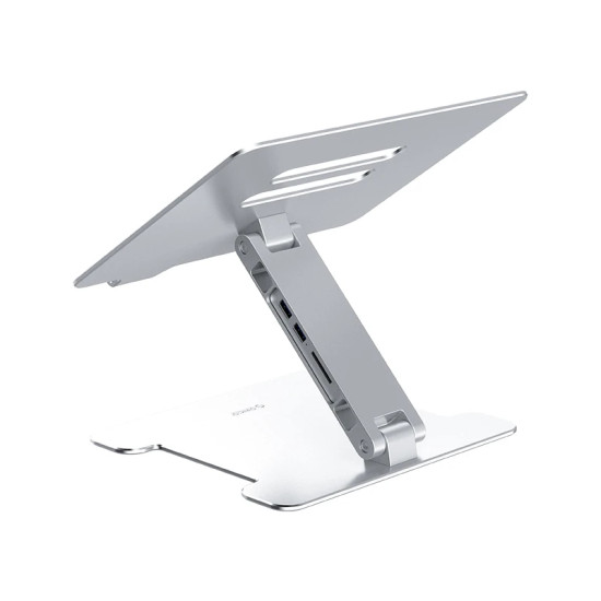 Поставка за лаптоп Orico Laptop Stand - Aluminum, 2 x USB3.0, Card Reader, up to 15.6" - LST-2AS-SV